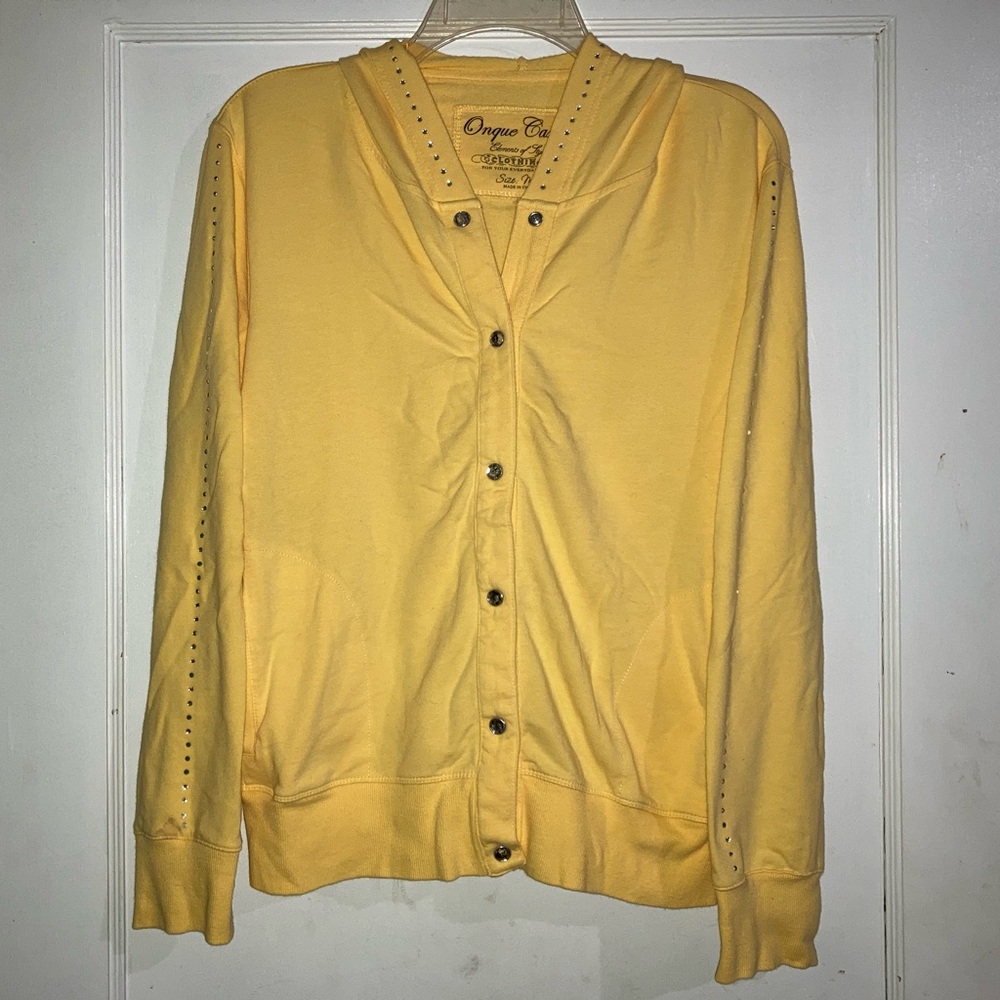 Bejeweled yellow sweater
